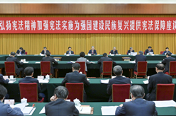 趙樂際出席“弘揚憲法精神，加強憲法實施，為強國建設(shè)、民族復(fù)興提供憲法保障”座談會并講話